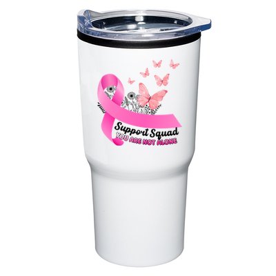 Support Squad You Are Not Alone Breast Cancer Butterfly Ribbon Tumbler