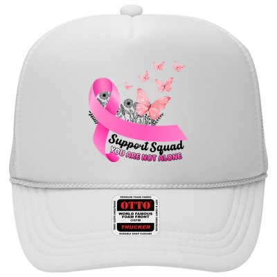 Support Squad You Are Not Alone Breast Cancer Butterfly Ribbon Trucker Hat
