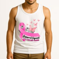 Support Squad You Are Not Alone Breast Cancer Butterfly Ribbon Tank Top