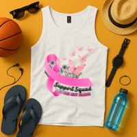 Support Squad You Are Not Alone Breast Cancer Butterfly Ribbon Tank Top