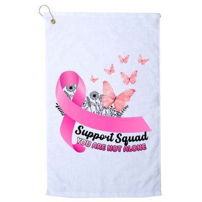 Support Squad You Are Not Alone Breast Cancer Butterfly Ribbon Golf Towel