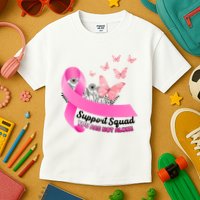 Support Squad You Are Not Alone Breast Cancer Butterfly Ribbon Kids T-Shirt