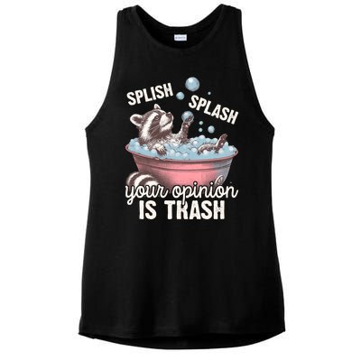 Splish Splash You Opinion Is Trash Funny Skunk Ladies PosiCharge Tri-Blend Wicking Tank