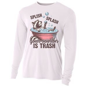 Splish Splash You Opinion Is Trash Funny Skunk Cooling Performance Long Sleeve Crew