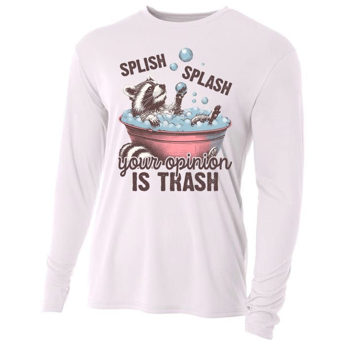 Splish Splash You Opinion Is Trash Funny Skunk Cooling Performance Long Sleeve Crew