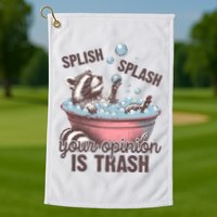 Splish Splash You Opinion Is Trash Funny Skunk Golf Towel