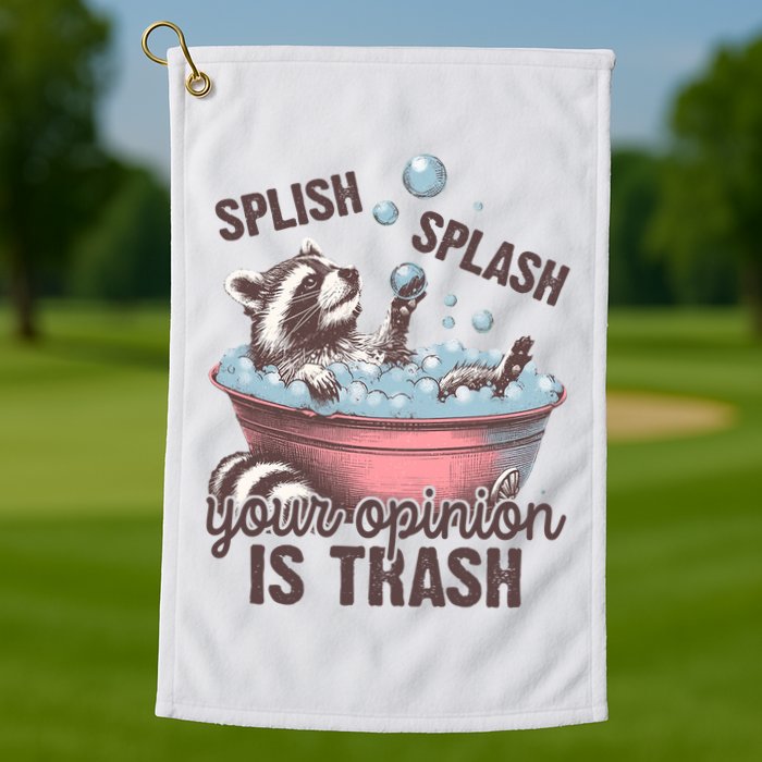 Splish Splash You Opinion Is Trash Funny Skunk Golf Towel