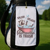 Splish Splash You Opinion Is Trash Funny Skunk Golf Towel