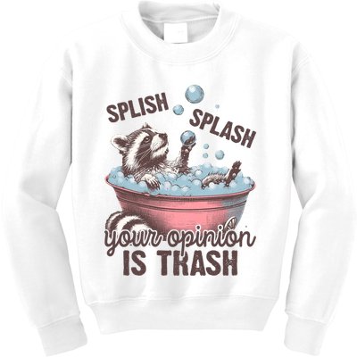 Splish Splash You Opinion Is Trash Funny Skunk Kids Sweatshirt