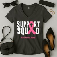 Support Squad You Are Not Alone Cancer Women's V-Neck T-Shirt
