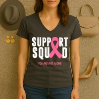 Support Squad You Are Not Alone Cancer Women's V-Neck T-Shirt