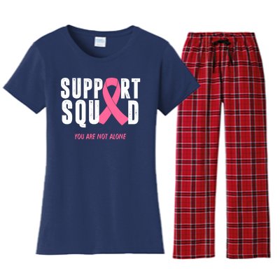 Support Squad You Are Not Alone Cancer Women's Flannel Pajama Set