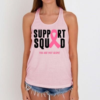 Support Squad You Are Not Alone Cancer Women's Knotted Racerback Tank