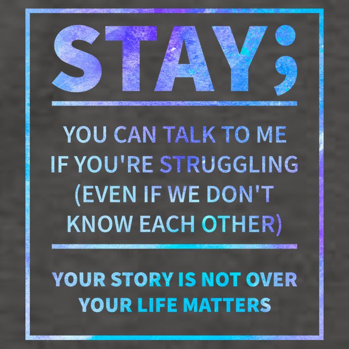 Stay Semicolon Your Life Matters Suicide Prevention Awareness Vector Backpack