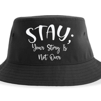 Stay Semicolon Your Story Is Not Over Suicide Prevention Awareness Sustainable Bucket Hat