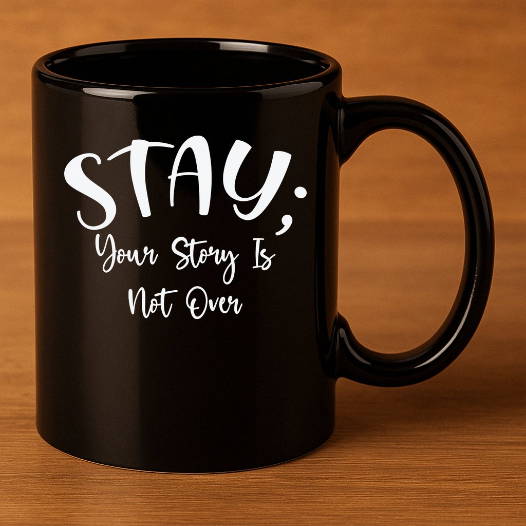 Stay Semicolon Your Story Is Not Over Suicide Prevention Awareness 11oz C Handle Ceramic Mug