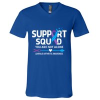 Support Squad You Are Not Alone Juvenile Arthritis Awareness Gift V-Neck T-Shirt