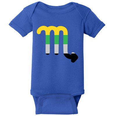 Skoliosexual Scorpio Zodiac Sign Skoliosexual Pride Flag Gift Baby Bodysuit