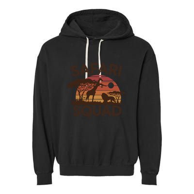 Safari Squad Zoo Family Matching Gift Garment-Dyed Fleece Hoodie