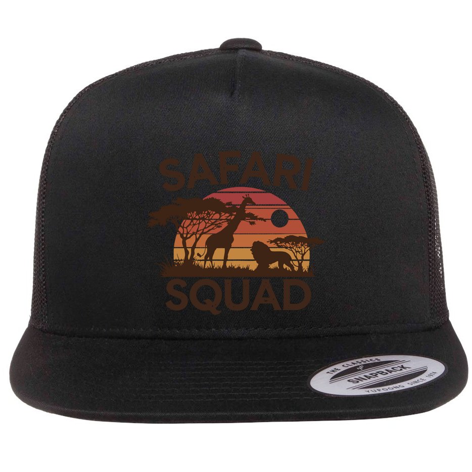 Safari Squad Zoo Family Matching Gift Flat Bill Trucker Hat