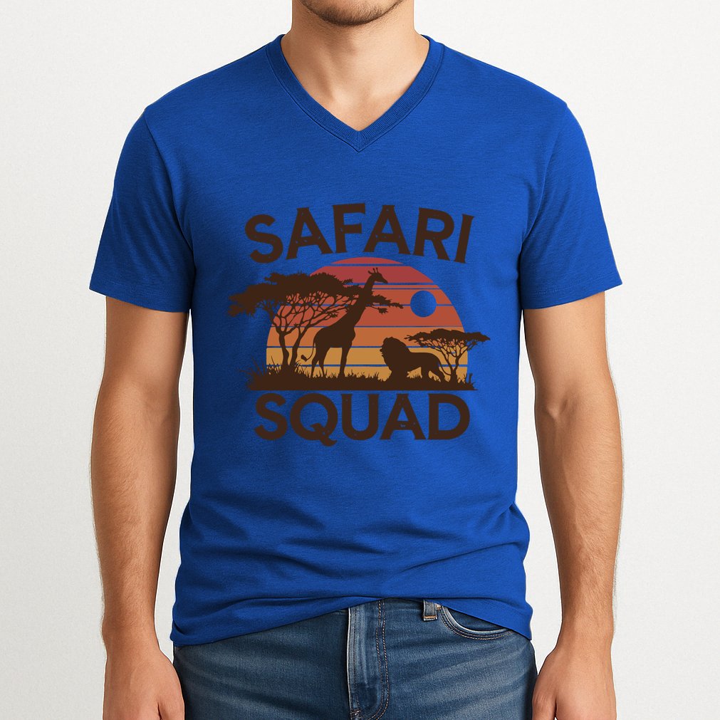 Safari Squad Zoo Family Matching Gift V-Neck T-Shirt