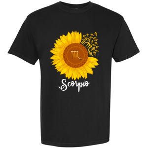 Scorpio Sunflower Zodiac Sign Floral Astrology Gift Garment-Dyed Heavyweight T-Shirt