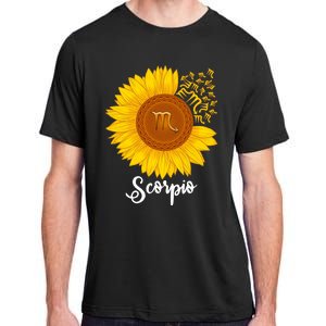 Scorpio Sunflower Zodiac Sign Floral Astrology Gift Adult ChromaSoft Performance T-Shirt