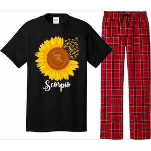 Scorpio Sunflower Zodiac Sign Floral Astrology Gift Pajama Set