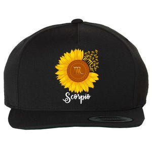 Scorpio Sunflower Zodiac Sign Floral Astrology Gift Wool Snapback Cap