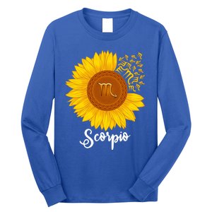 Scorpio Sunflower Zodiac Sign Floral Astrology Gift Long Sleeve Shirt