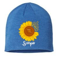 Scorpio Sunflower Zodiac Sign Floral Astrology Gift Sustainable Beanie