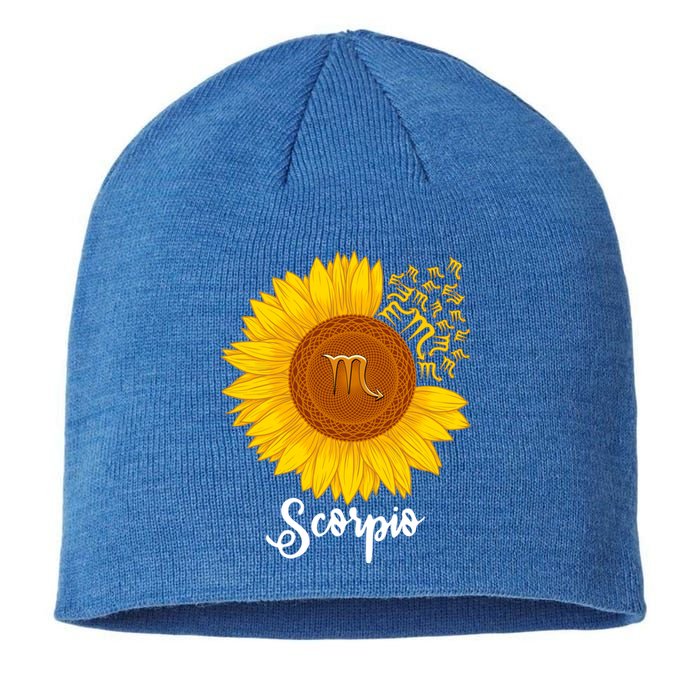 Scorpio Sunflower Zodiac Sign Floral Astrology Gift Sustainable Beanie