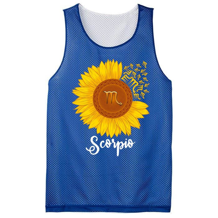 Scorpio Sunflower Zodiac Sign Floral Astrology Gift Mesh Reversible Basketball Jersey Tank