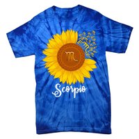 Scorpio Sunflower Zodiac Sign Floral Astrology Gift Tie-Dye T-Shirt