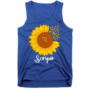 Scorpio Sunflower Zodiac Sign Floral Astrology Gift Tank Top