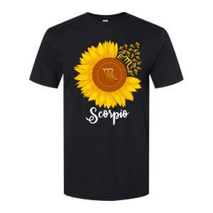 Scorpio Sunflower Zodiac Sign Floral Astrology Gift Softstyle CVC T-Shirt