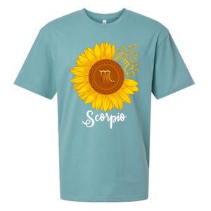 Scorpio Sunflower Zodiac Sign Floral Astrology Gift Sueded Cloud Jersey T-Shirt