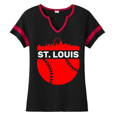 St. Louis Baseball Skyline City Ladies Halftime Notch Neck Tee