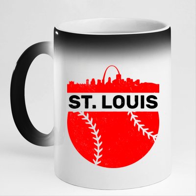 St. Louis Baseball Skyline City 11oz Black Color Changing Mug