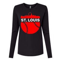 St. Louis Baseball Skyline City Womens Cotton Relaxed Long Sleeve T-Shirt