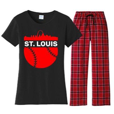 St. Louis Baseball Skyline City Women's Flannel Pajama Set