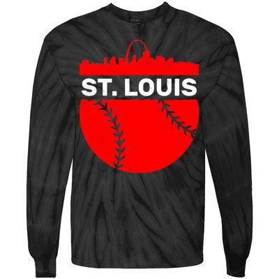 St. Louis Baseball Skyline City Tie-Dye Long Sleeve Shirt