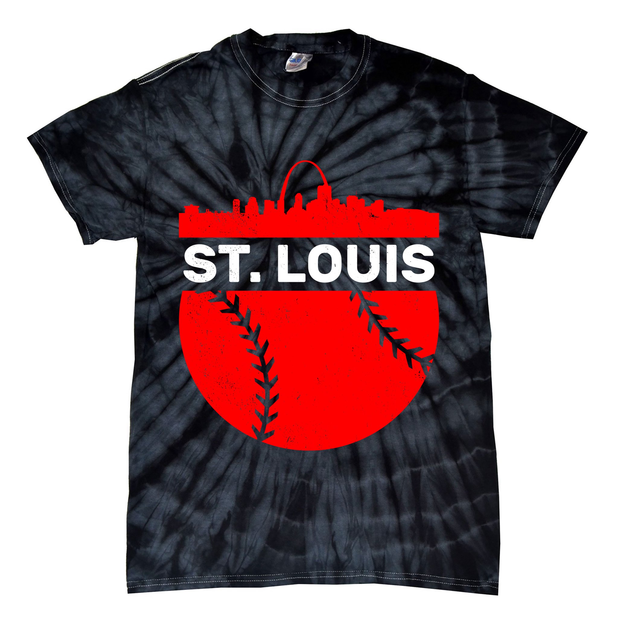 St. Louis Baseball Skyline City Tie-Dye T-Shirt