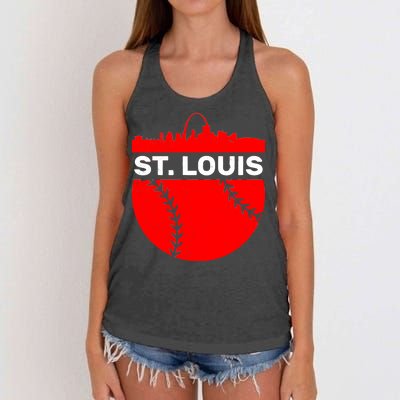 St. Louis Baseball Skyline City Women's Knotted Racerback Tank