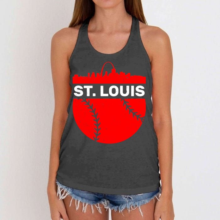 St. Louis Baseball Skyline City Women's Knotted Racerback Tank