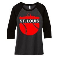 St. Louis Baseball Skyline City Women's Tri-Blend 3/4-Sleeve Raglan Shirt