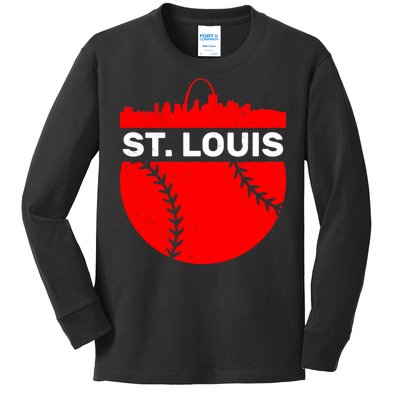 St. Louis Baseball Skyline City Kids Long Sleeve Shirt