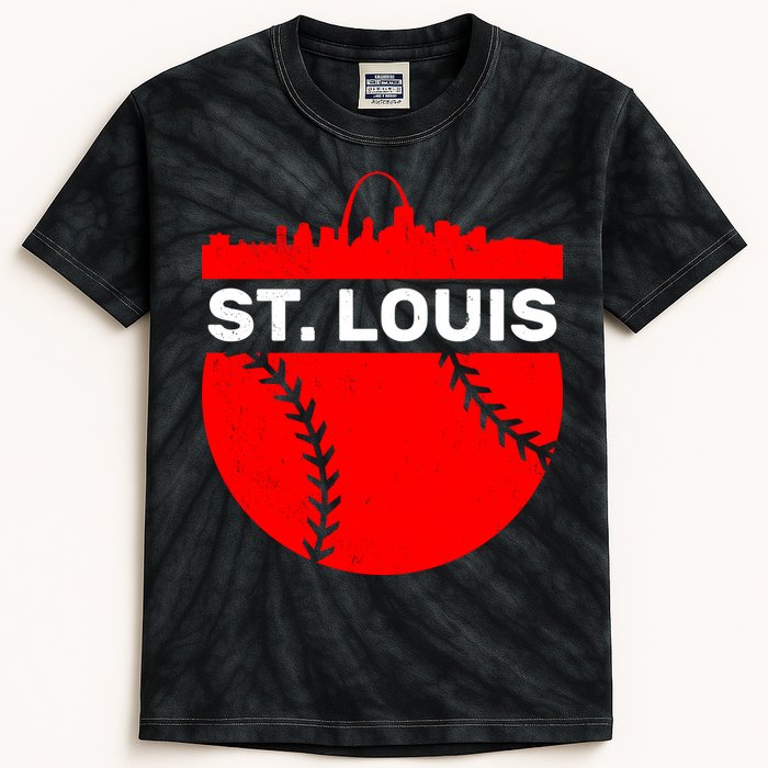 St. Louis Baseball Skyline City Kids Tie-Dye T-Shirt