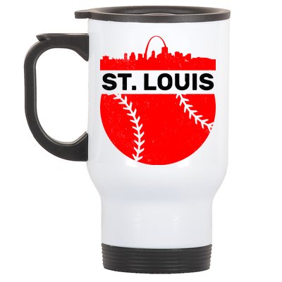 St. Louis Baseball Skyline City Stainless Steel Travel Mug