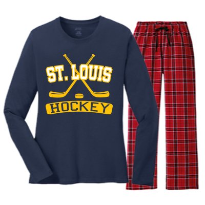 St. Louis Hockey Women's Long Sleeve Flannel Pajama Set 